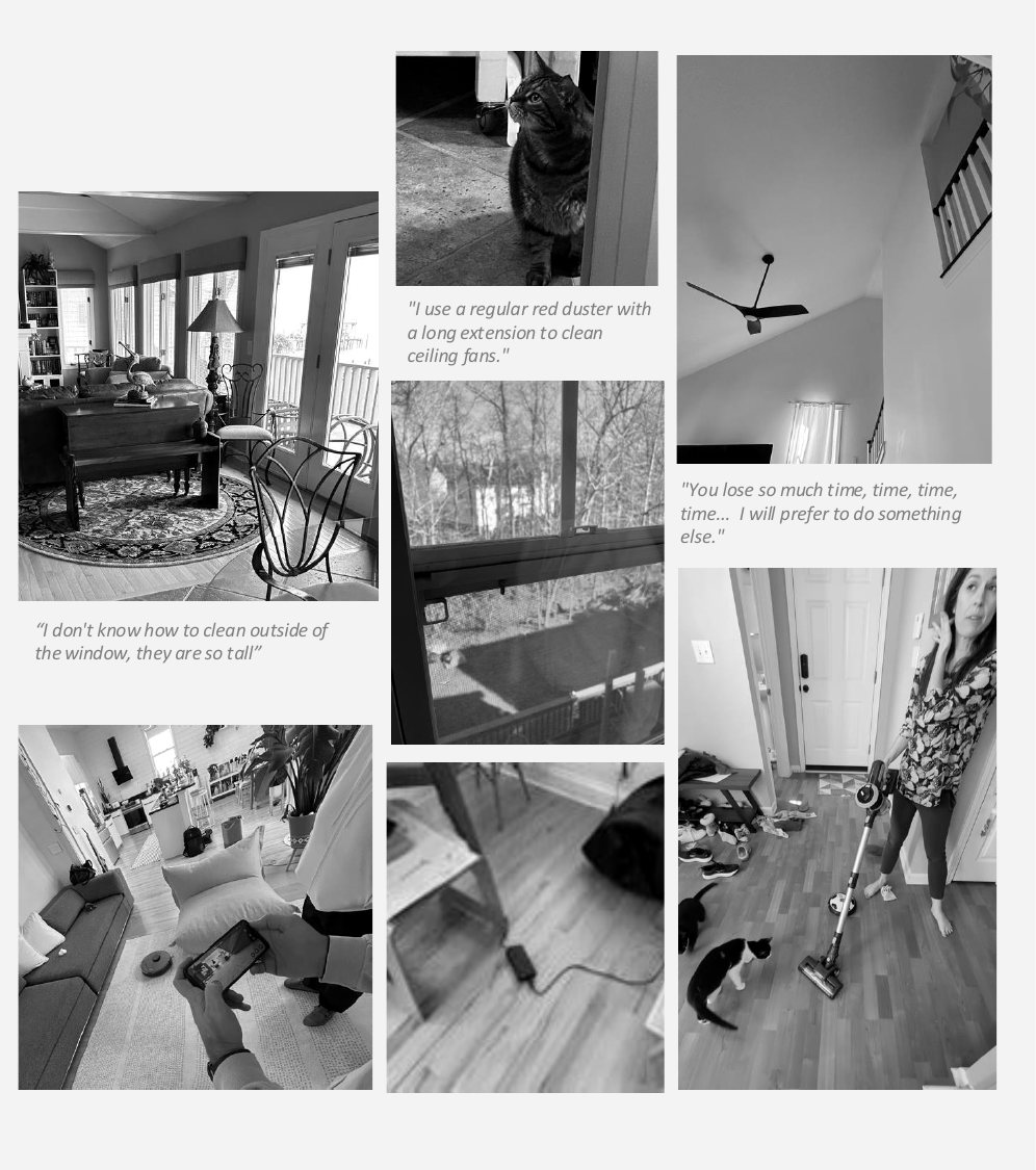 Report photos of hard-to-reach spots: tall windows, ceiling fans, and floors